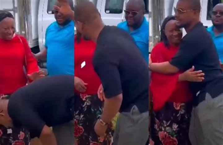 
Actor Alex Ekubo earns praises as he pays respect to Patience Ozokwo 